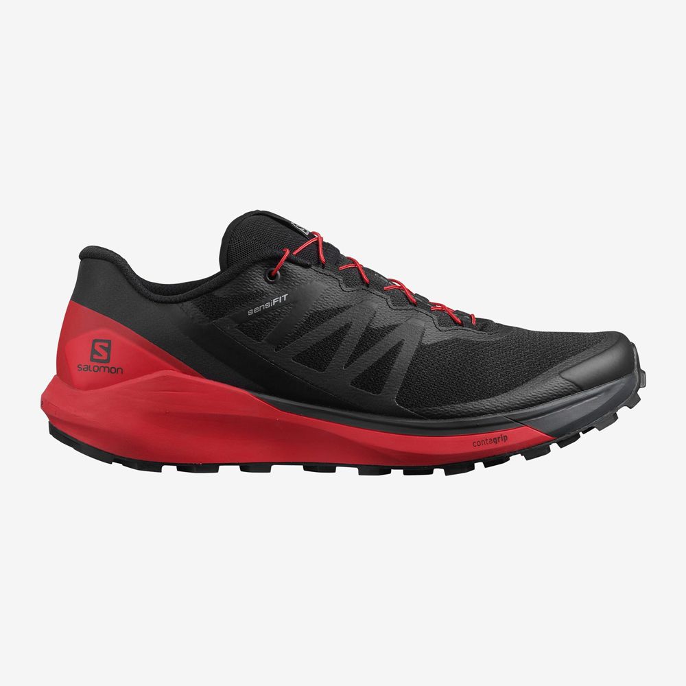 Zapatillas Trail Running Salomon Hombre Negras / Rojas - Salomon Argentina SENSE RIDE 4,753248-GVY